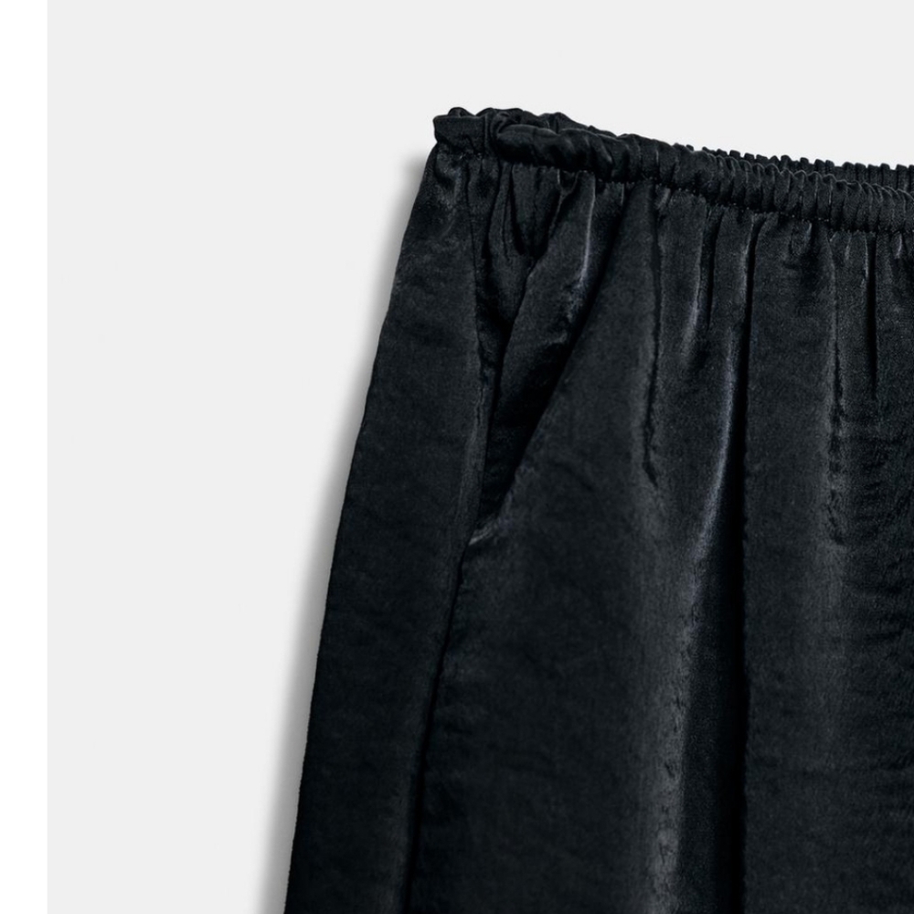 Zara Satin Effect Balloon Pants Black Size L - Picture 11 of 11
